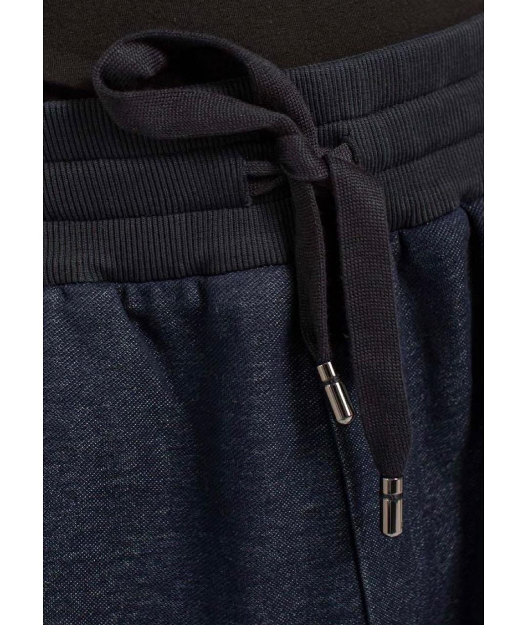 DOLCE&GABBANA Темно-синие хлопковые повседневные брюки, фото 5