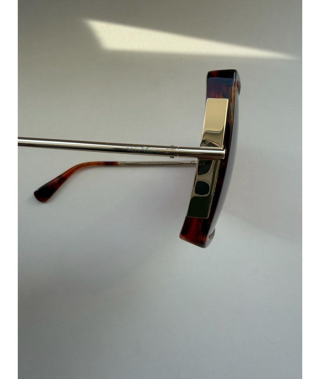 MAX MARA Коричневые пластиковые солнцезащитные очки, фото 3