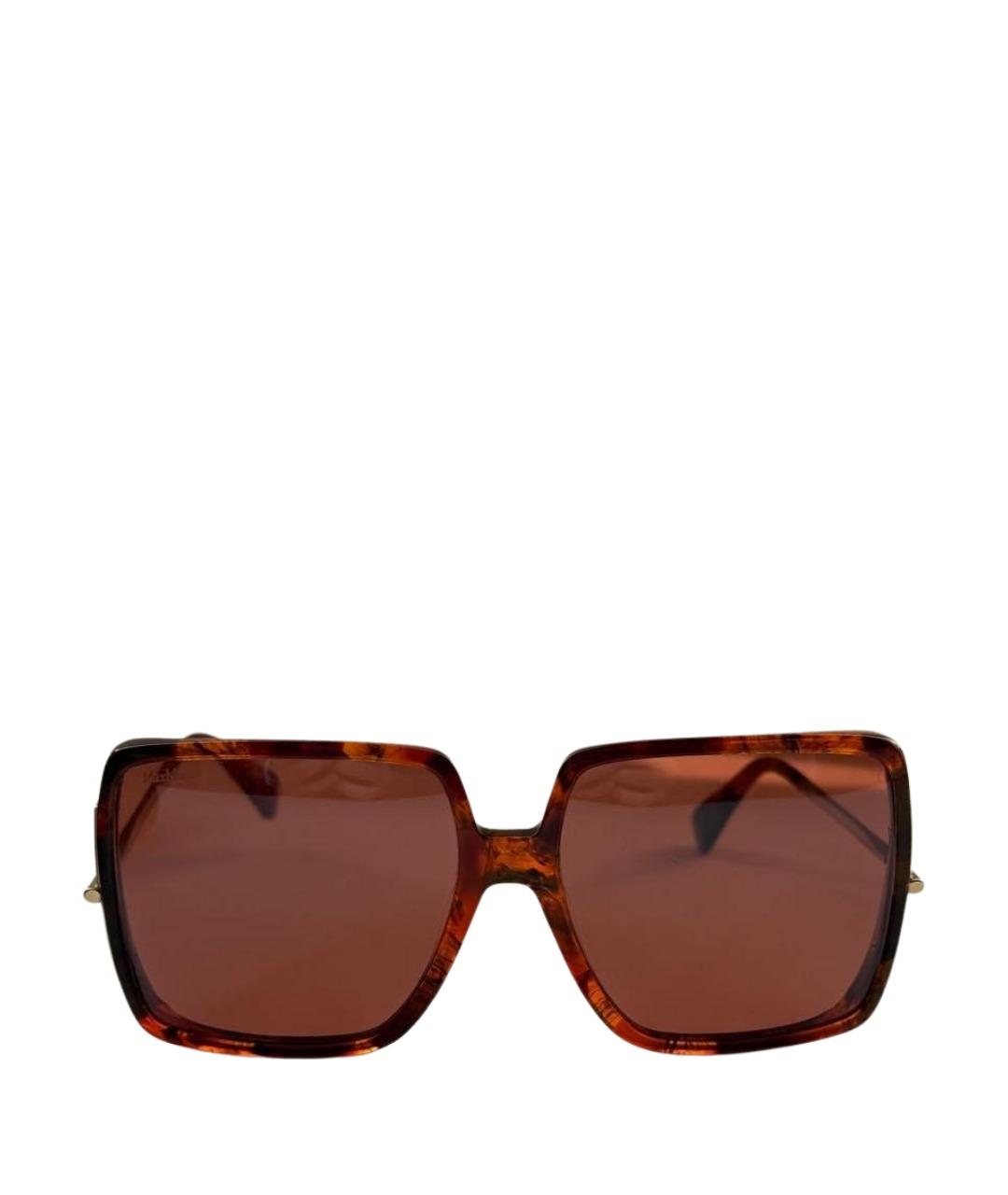 MAX MARA Коричневые пластиковые солнцезащитные очки, фото 1