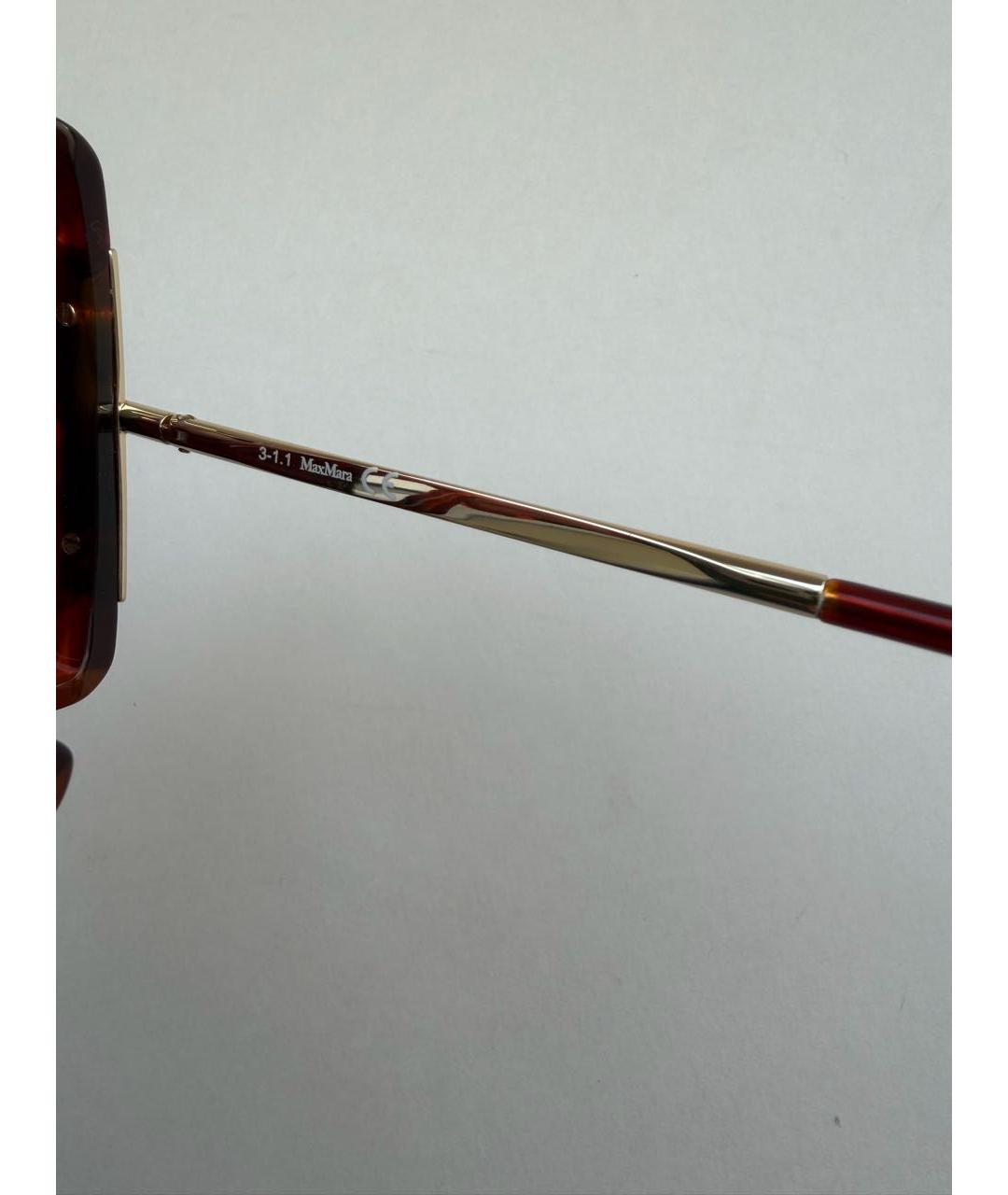 MAX MARA Коричневые пластиковые солнцезащитные очки, фото 4