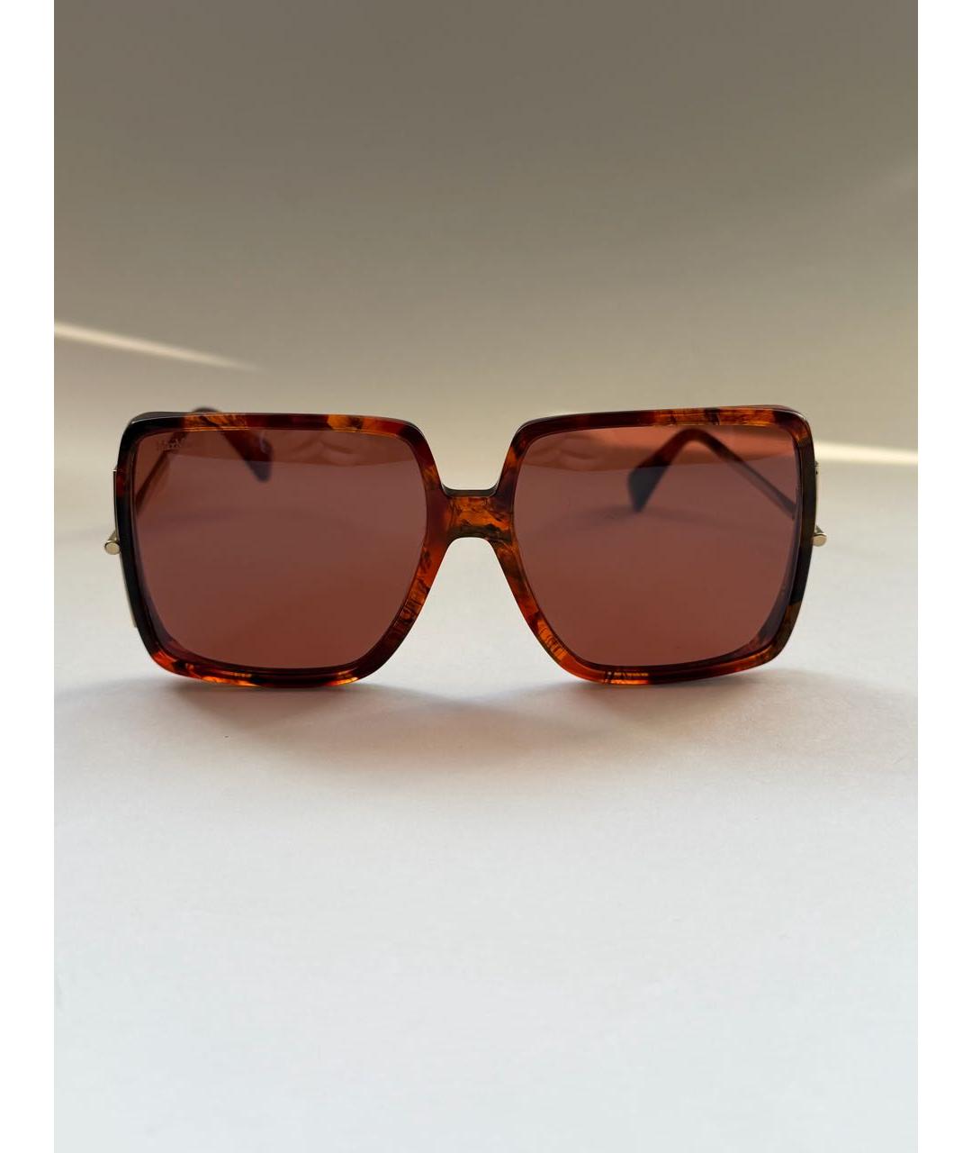 MAX MARA Коричневые пластиковые солнцезащитные очки, фото 6