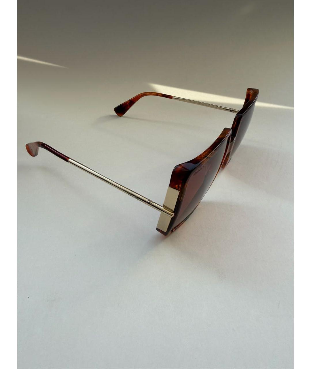 MAX MARA Коричневые пластиковые солнцезащитные очки, фото 2