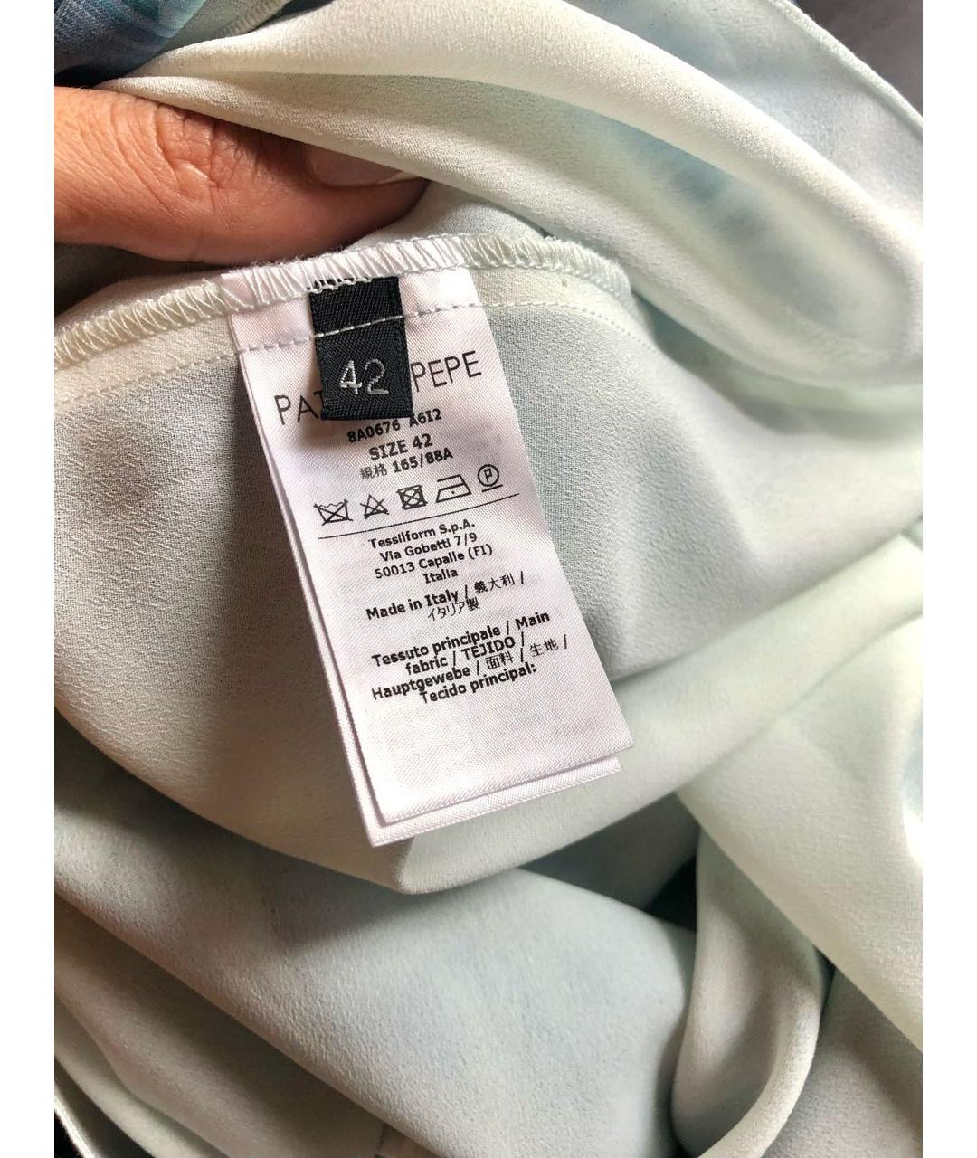 PATRIZIA PEPE Голубое полиэстеровое коктейльное платье, фото 2