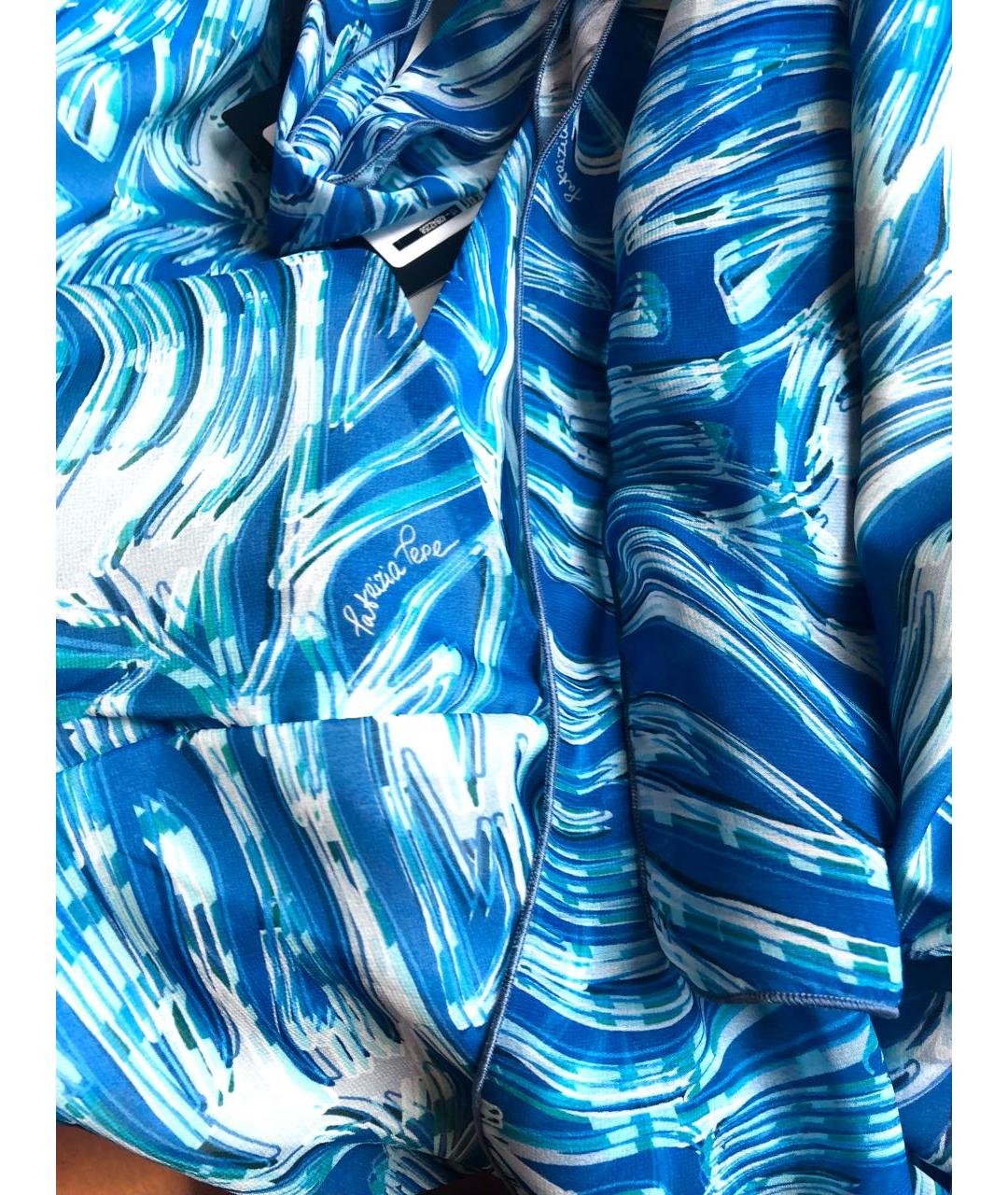 PATRIZIA PEPE Голубое полиэстеровое коктейльное платье, фото 4