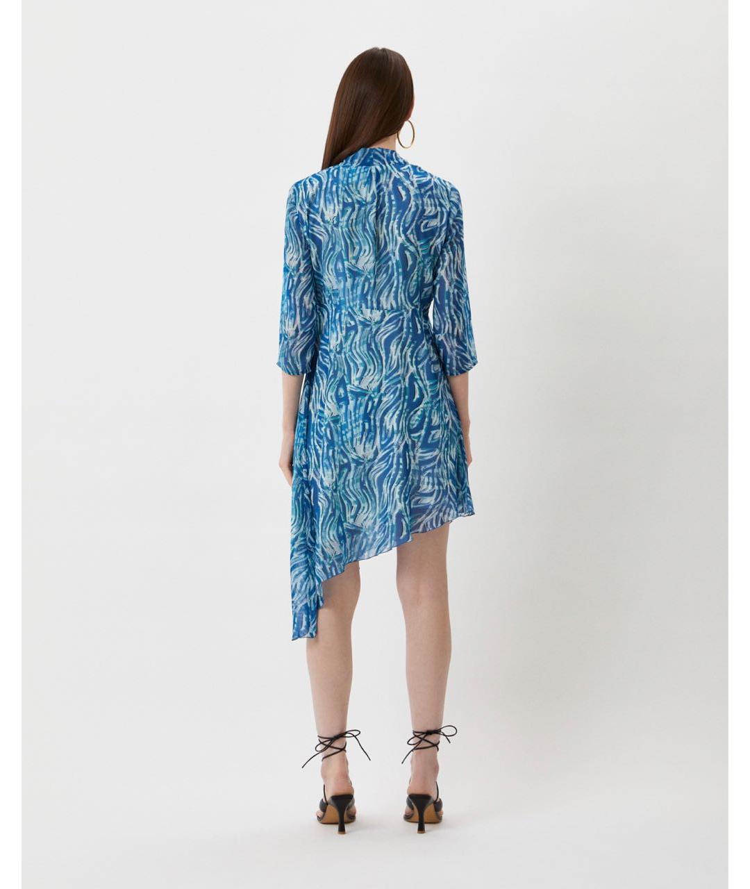 PATRIZIA PEPE Голубое полиэстеровое коктейльное платье, фото 7