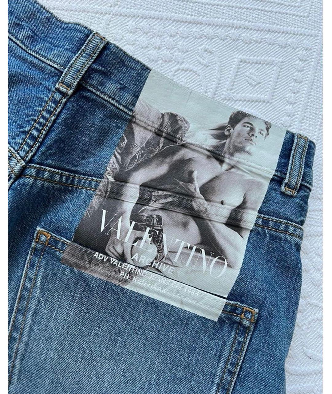 VALENTINO Синие хлопковые прямые джинсы, фото 7