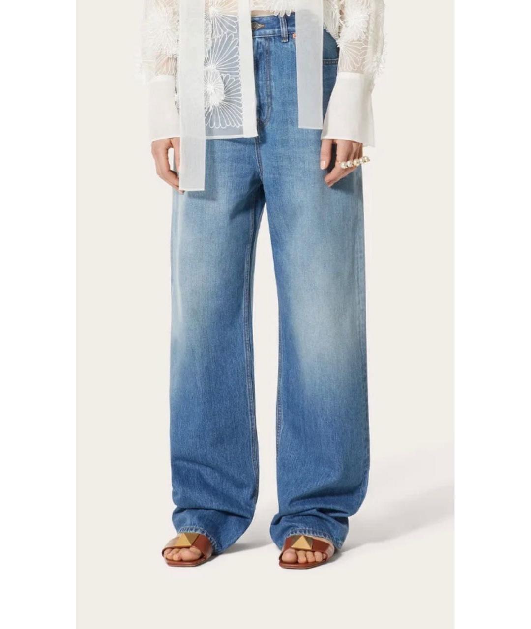 VALENTINO Синие хлопковые прямые джинсы, фото 4