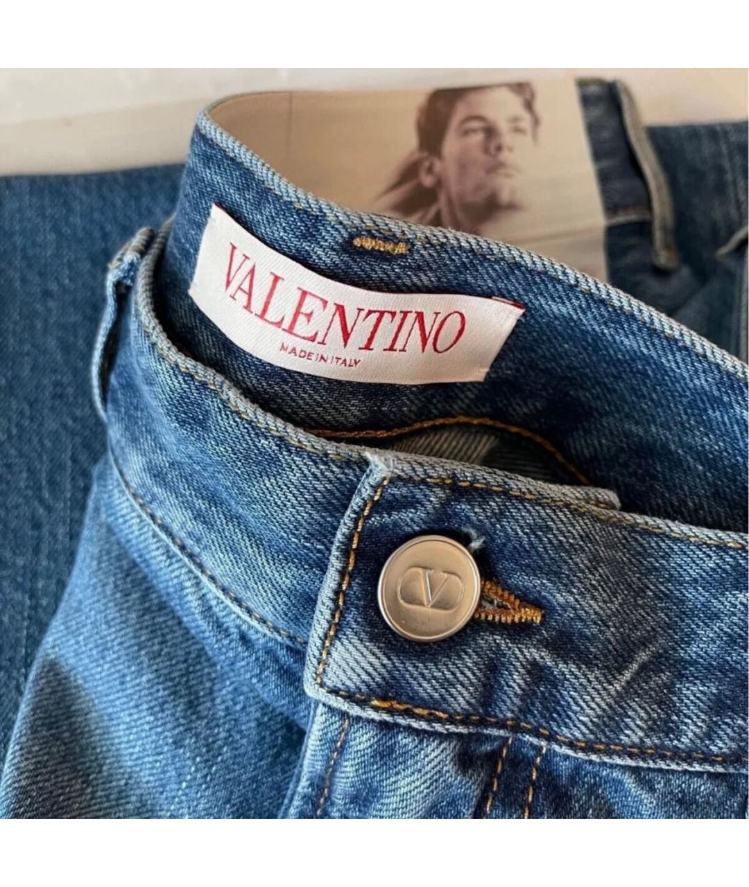 VALENTINO Синие хлопковые прямые джинсы, фото 3