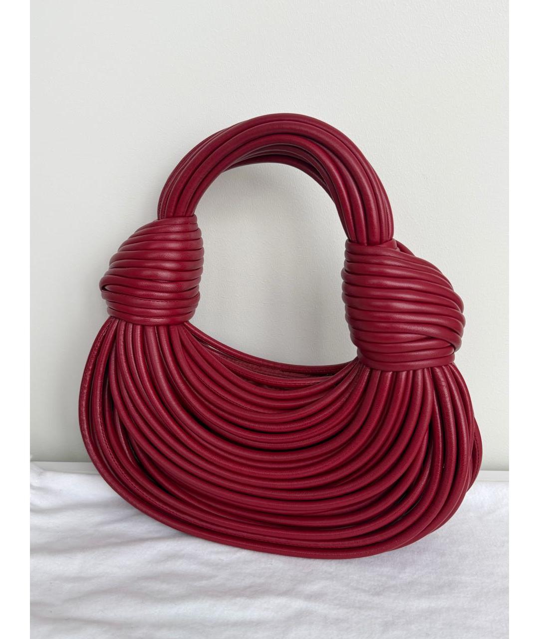 BOTTEGA VENETA Бордовая кожаная сумка через плечо, фото 3