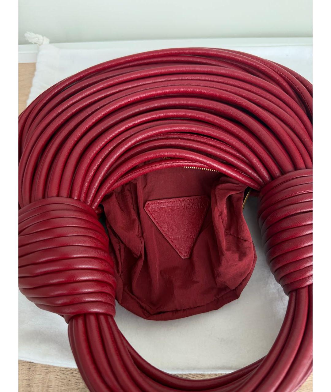 BOTTEGA VENETA Бордовая кожаная сумка через плечо, фото 4