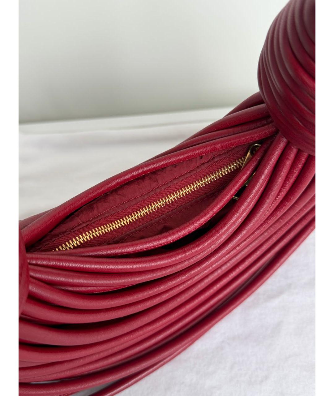 BOTTEGA VENETA Бордовая кожаная сумка через плечо, фото 5