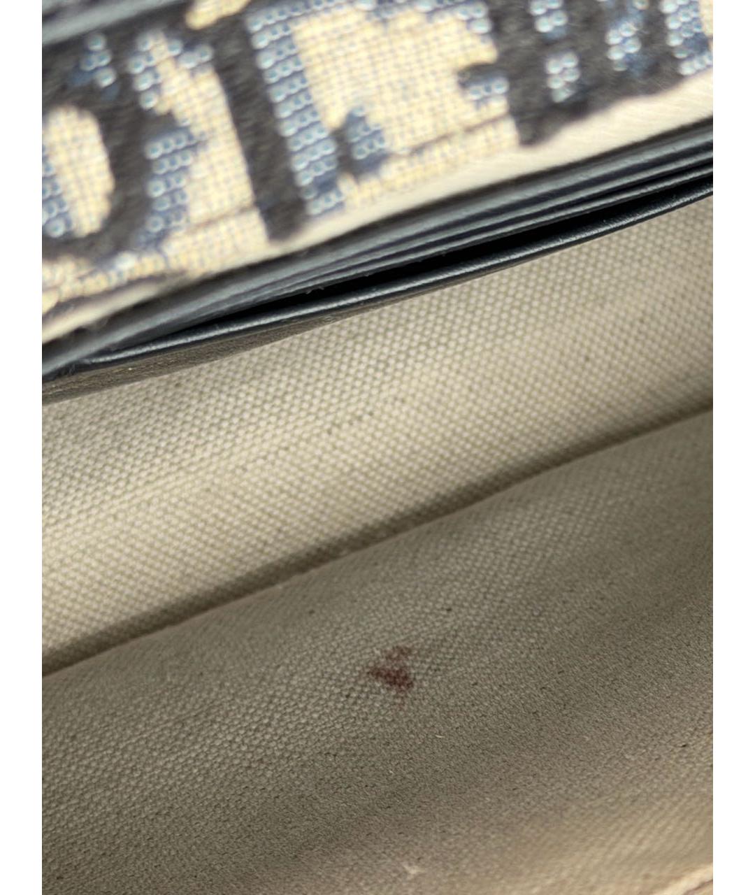 CHRISTIAN DIOR Темно-синяя жаккардовая сумка через плечо, фото 6