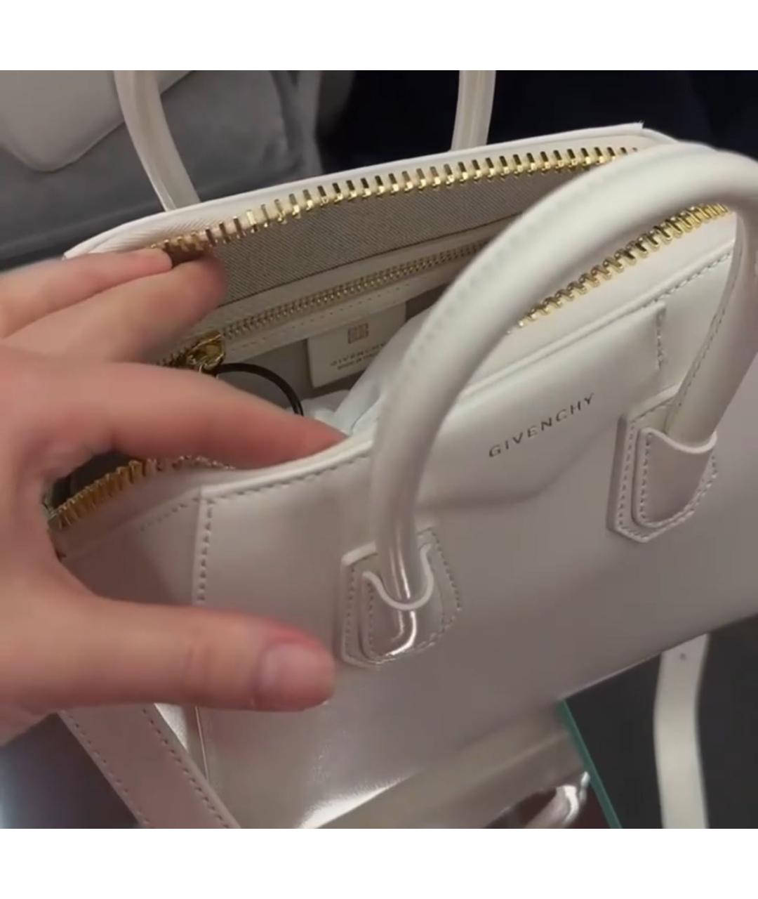 GIVENCHY Белая кожаная сумка через плечо, фото 4