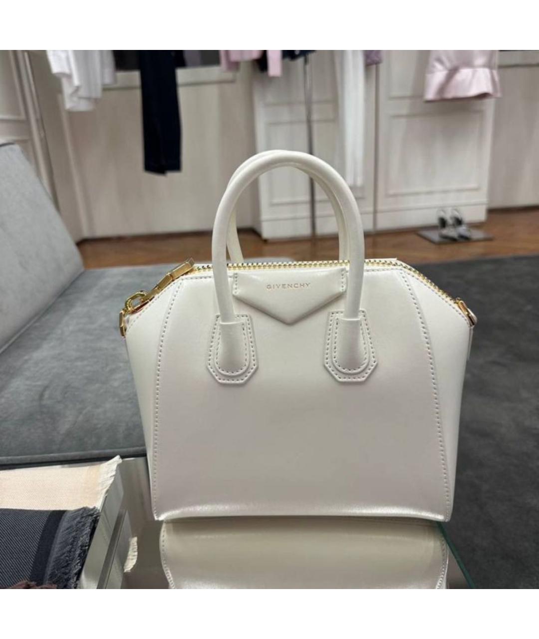 GIVENCHY Белая кожаная сумка через плечо, фото 3