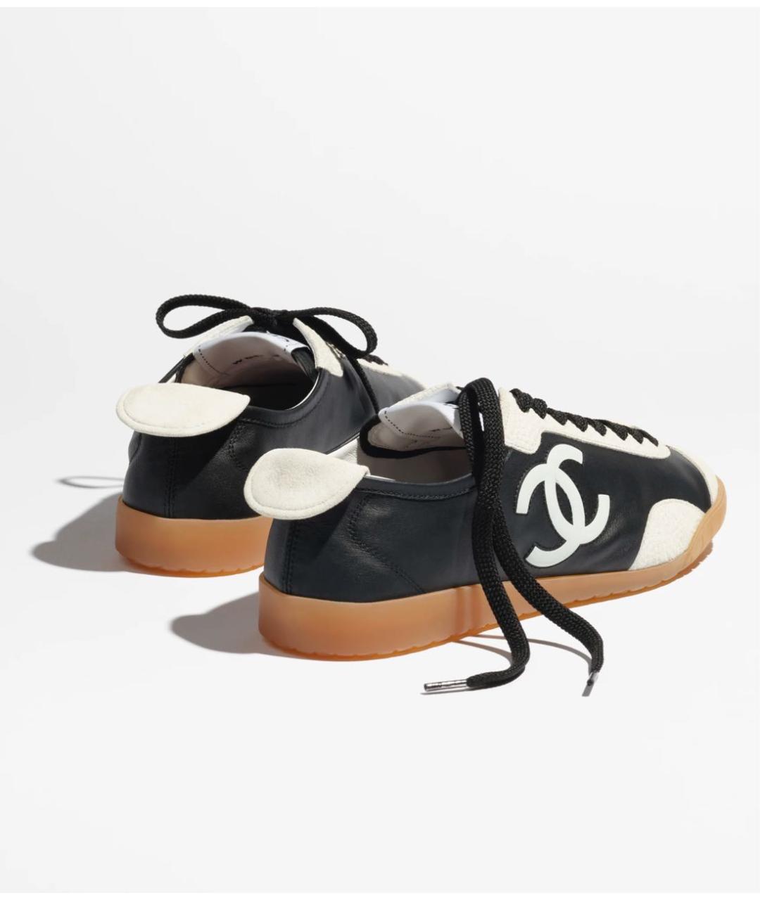 CHANEL Черные кожаные кроссовки, фото 2