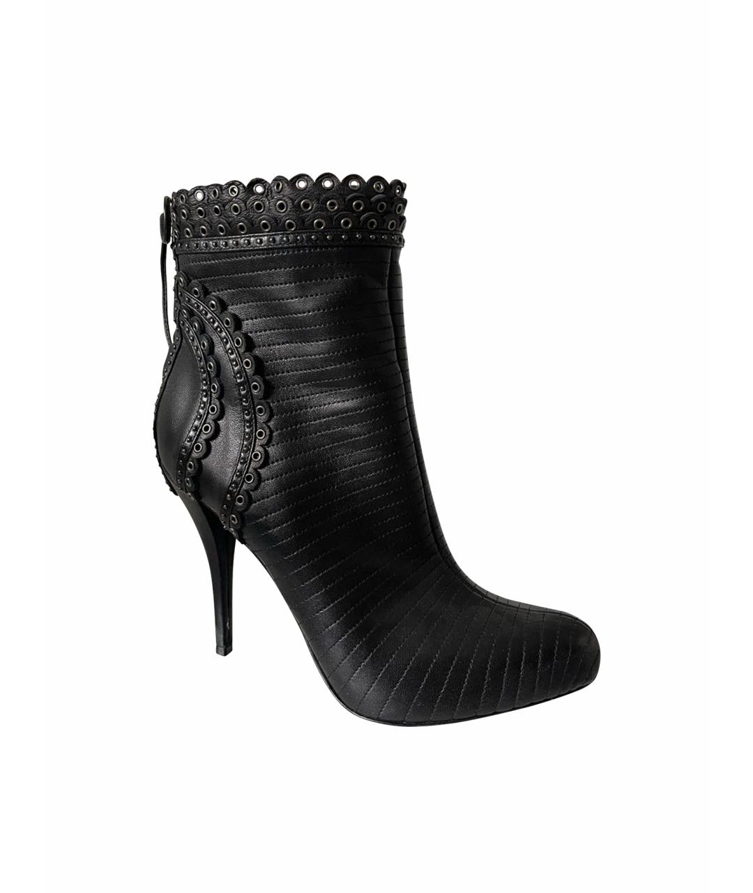 CHRISTIAN DIOR Черные кожаные ботильоны, фото 1