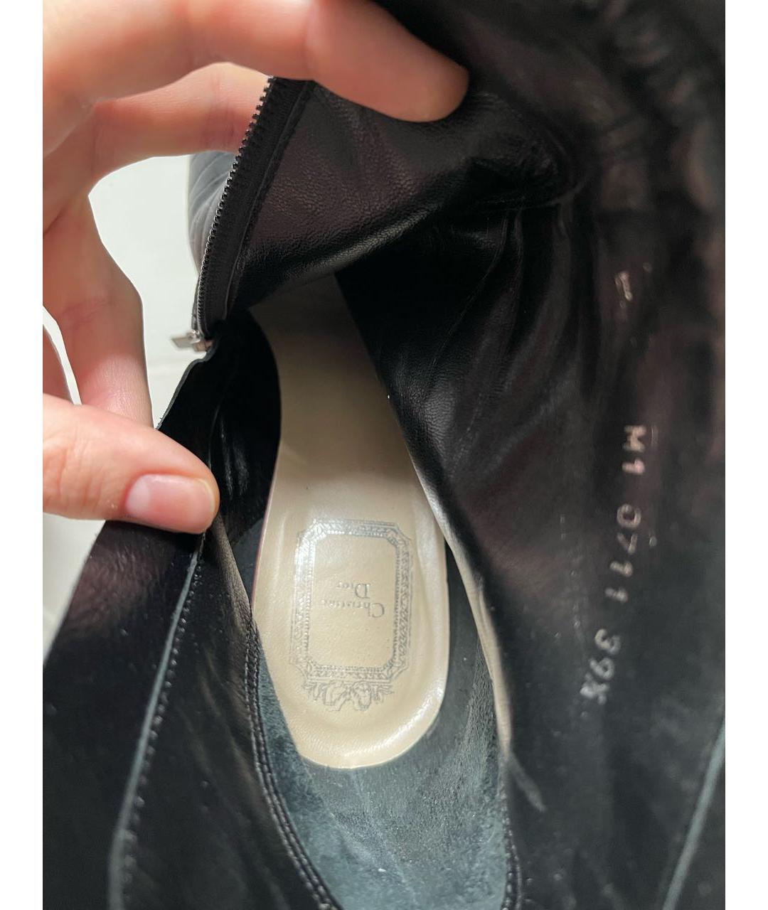 CHRISTIAN DIOR Черные кожаные ботильоны, фото 7
