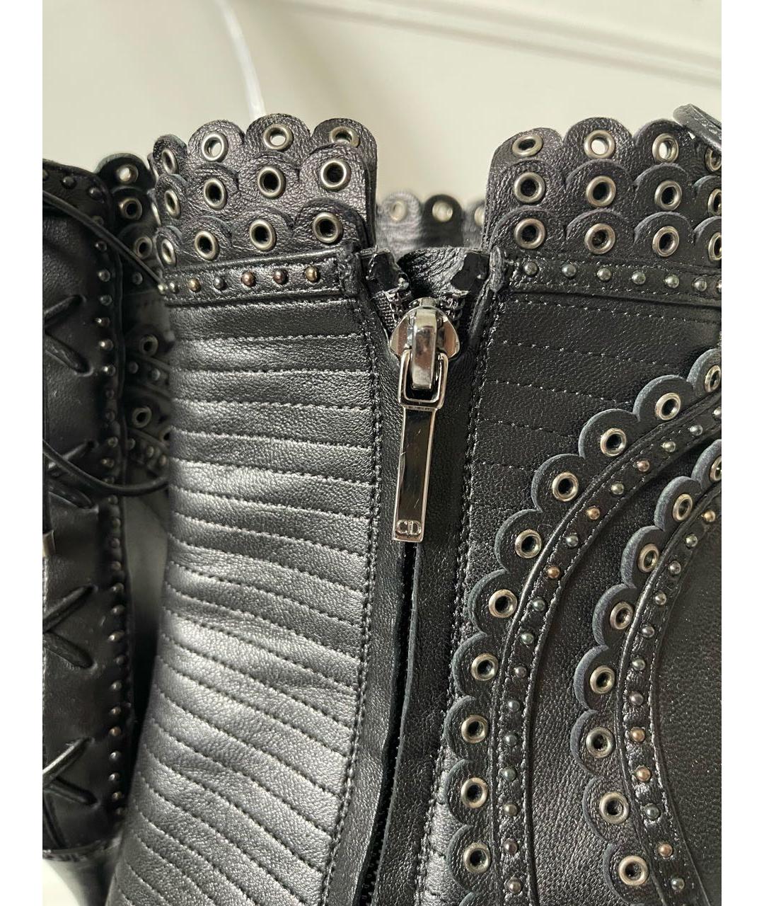 CHRISTIAN DIOR Черные кожаные ботильоны, фото 6