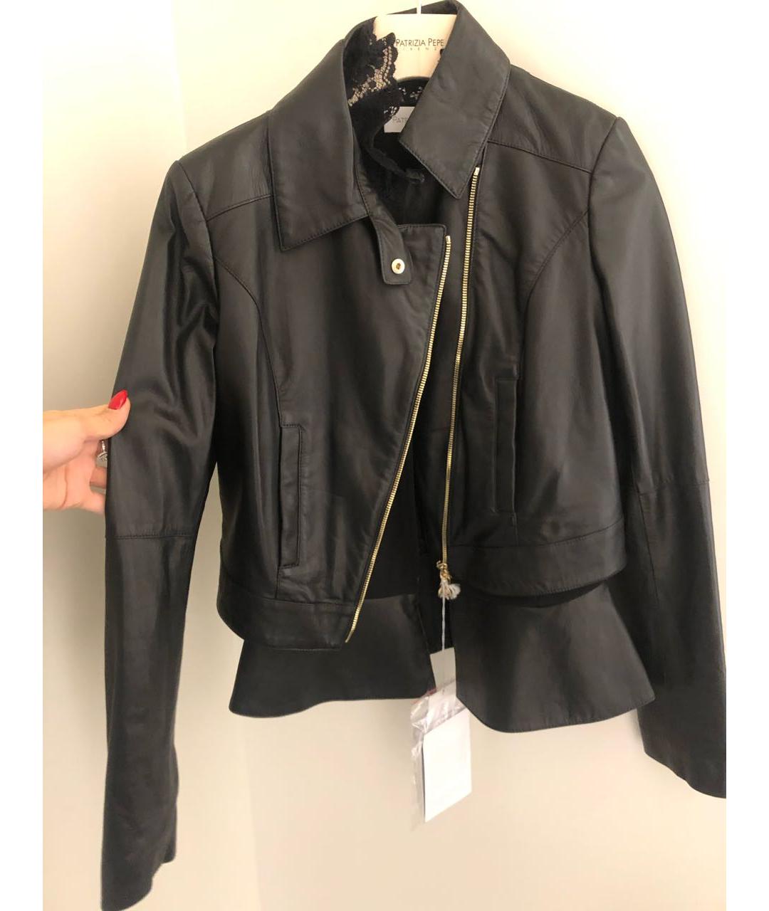 PATRIZIA PEPE Черная кожаная куртка, фото 3