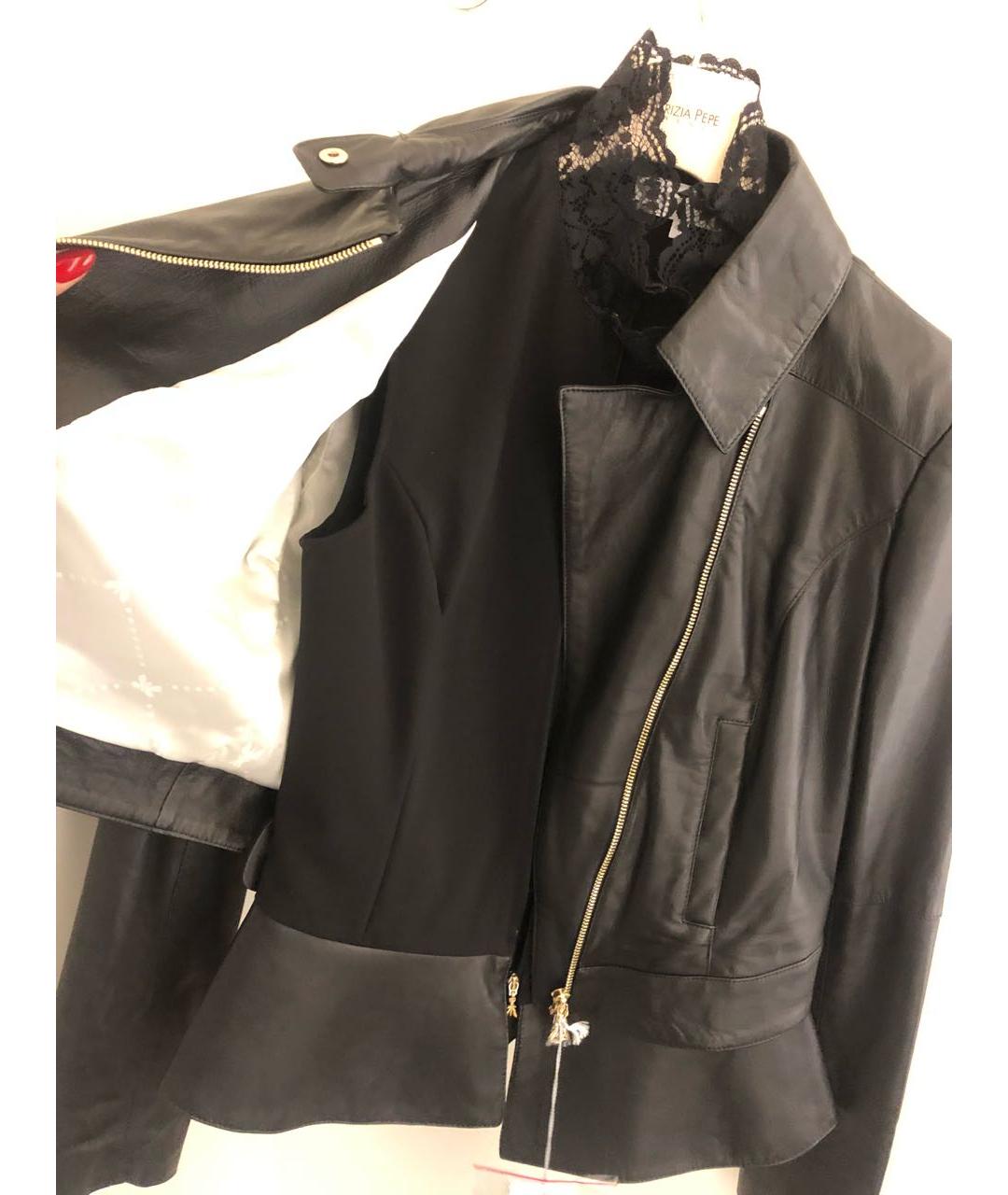 PATRIZIA PEPE Черная кожаная куртка, фото 5
