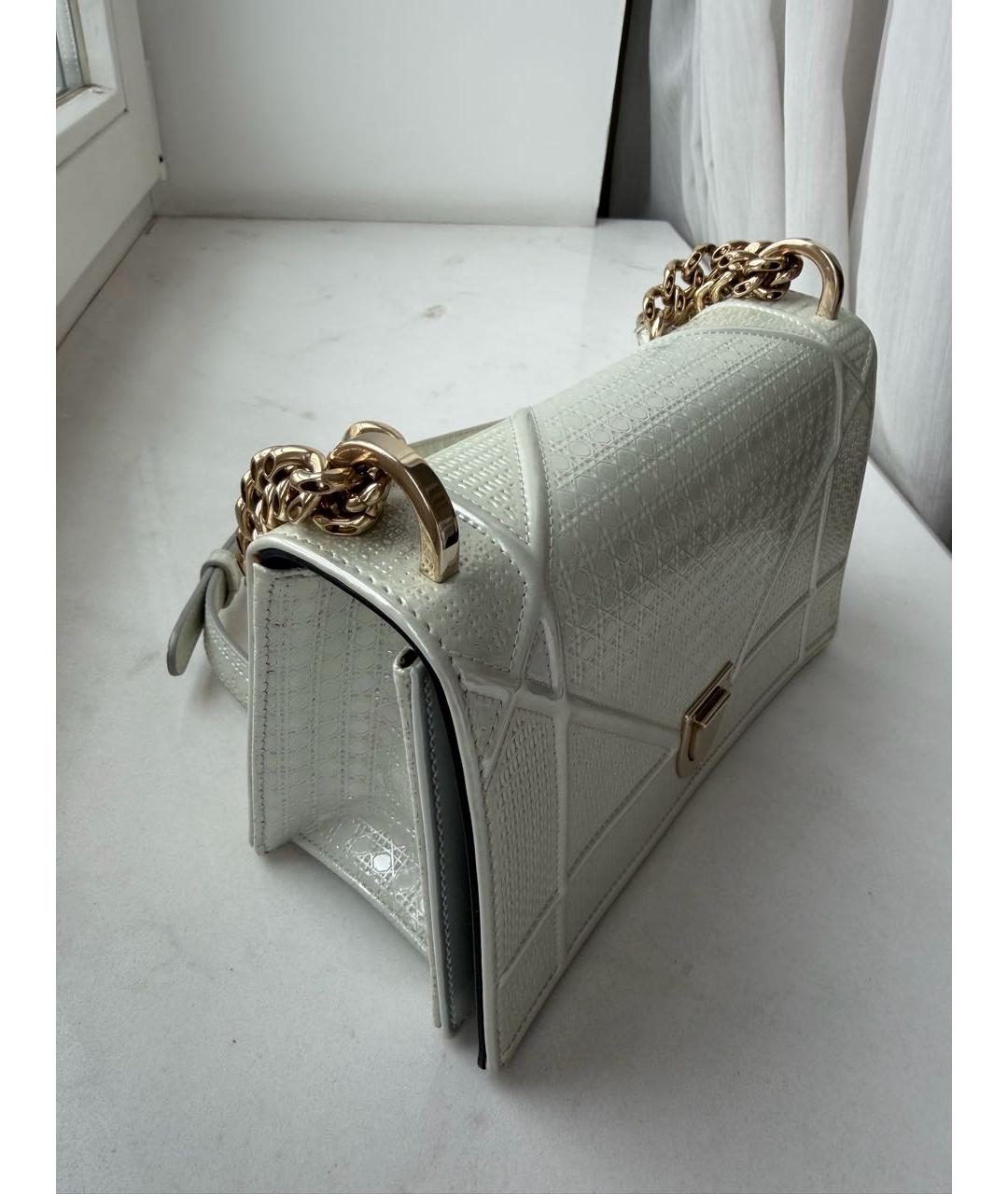 CHRISTIAN DIOR Белая кожаная сумка через плечо, фото 2