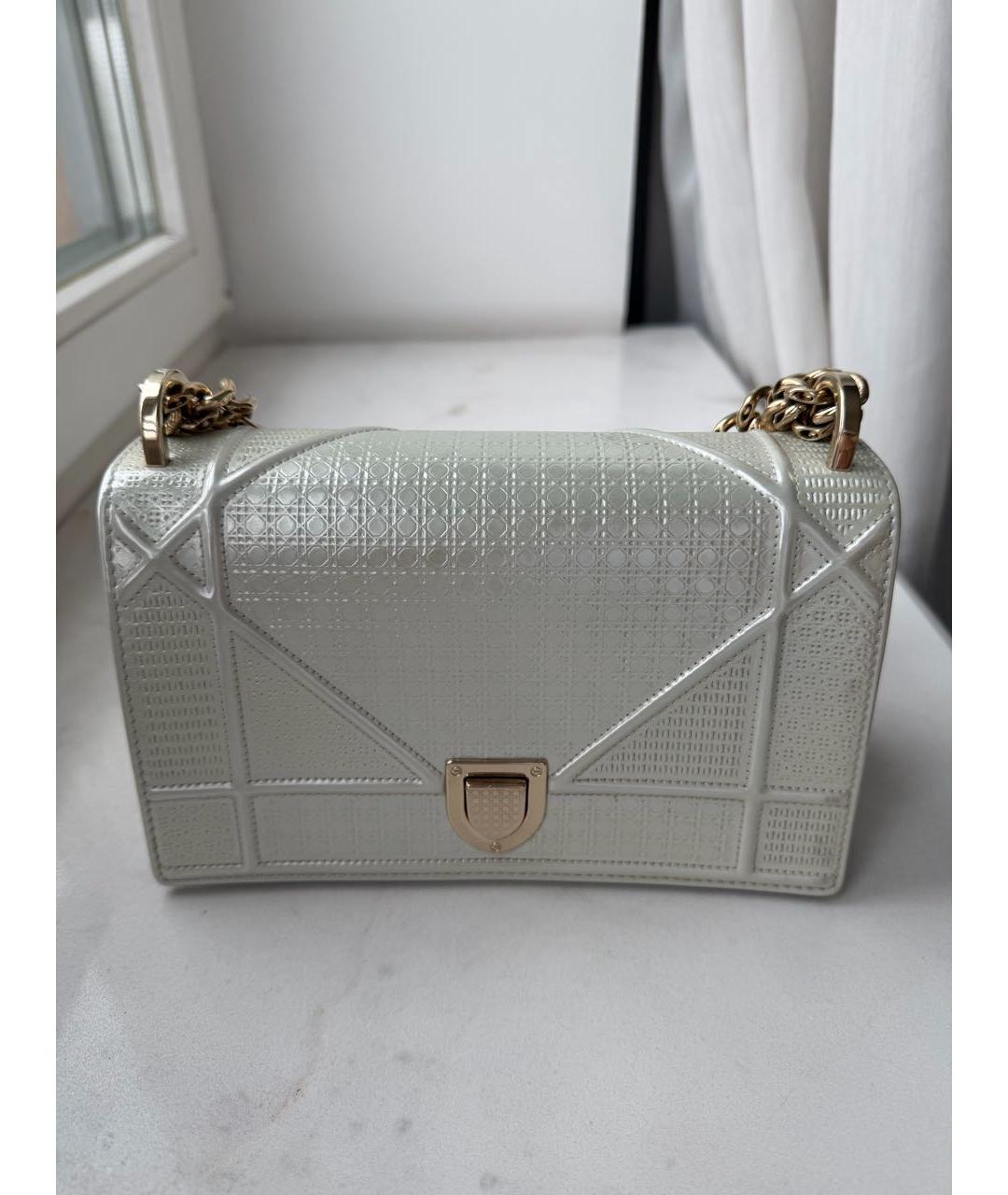 CHRISTIAN DIOR Белая кожаная сумка через плечо, фото 5