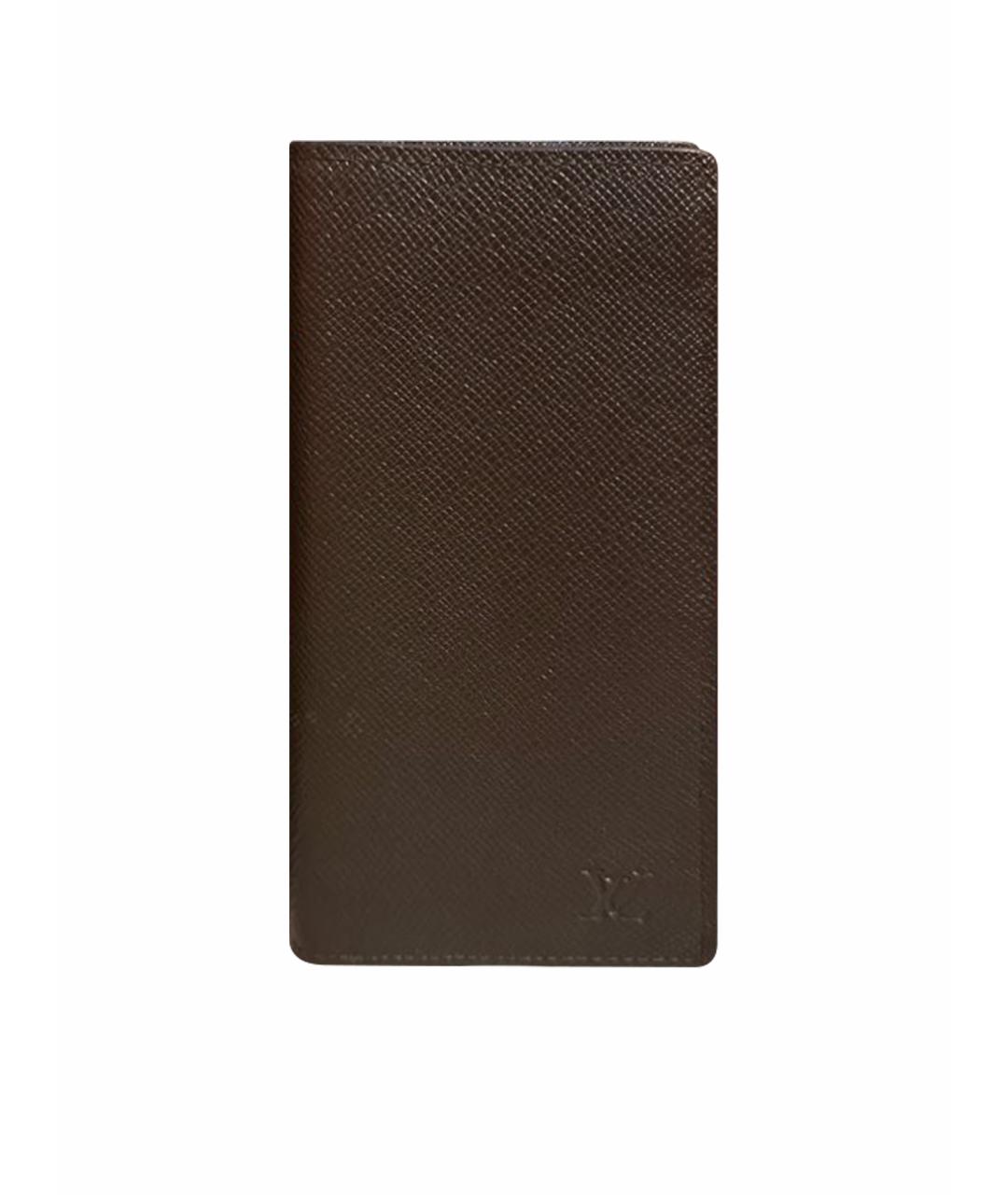 LOUIS VUITTON Коричневый кожаный кошелек, фото 1