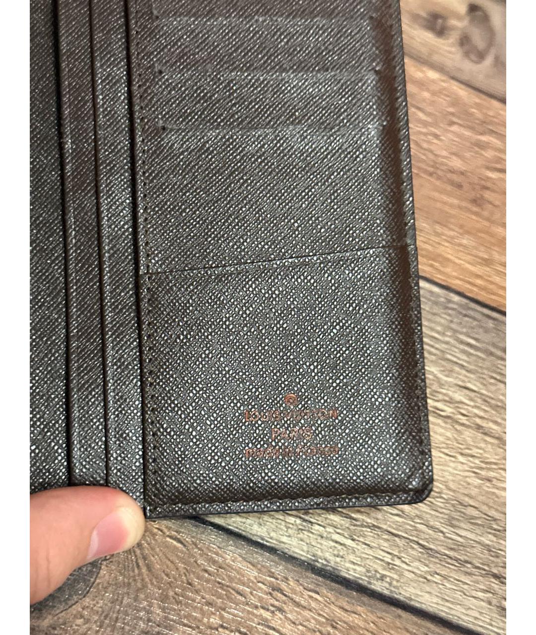 LOUIS VUITTON Коричневый кожаный кошелек, фото 8