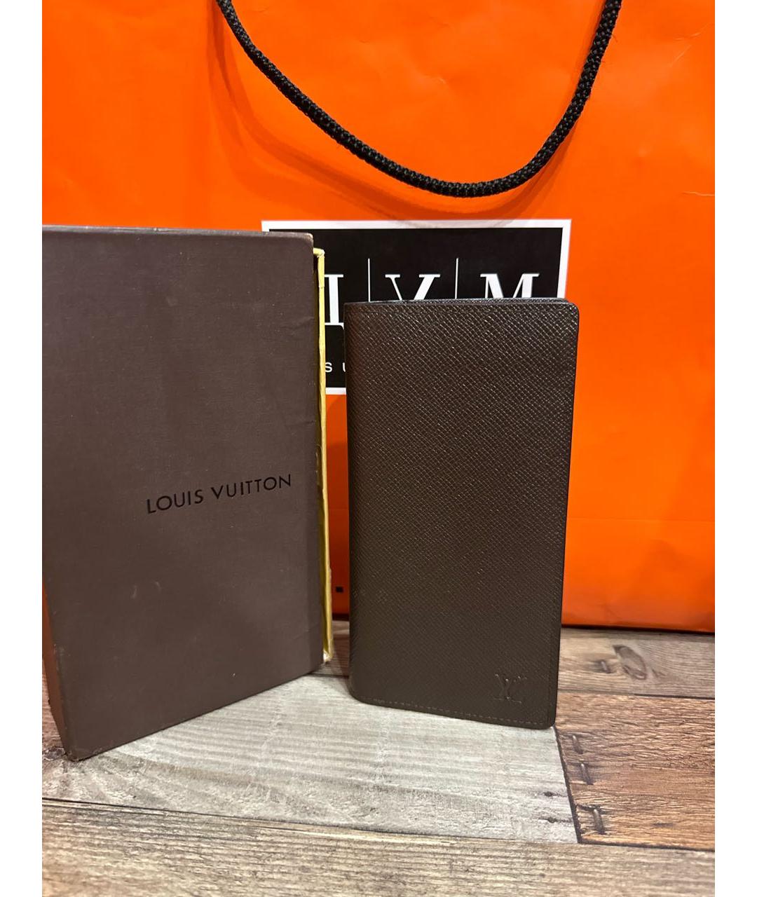 LOUIS VUITTON Коричневый кожаный кошелек, фото 9