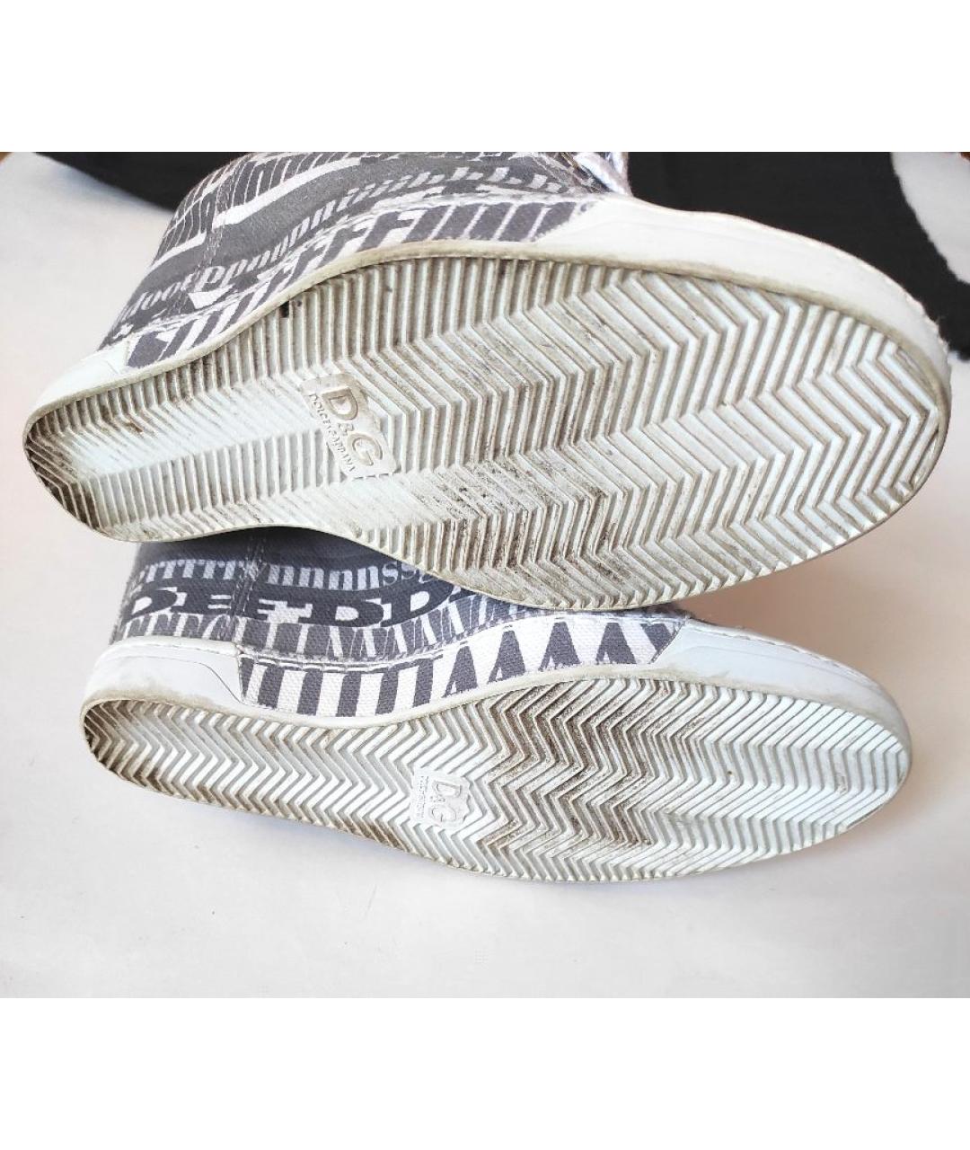 DOLCE&GABBANA Серые текстильные кеды, фото 5