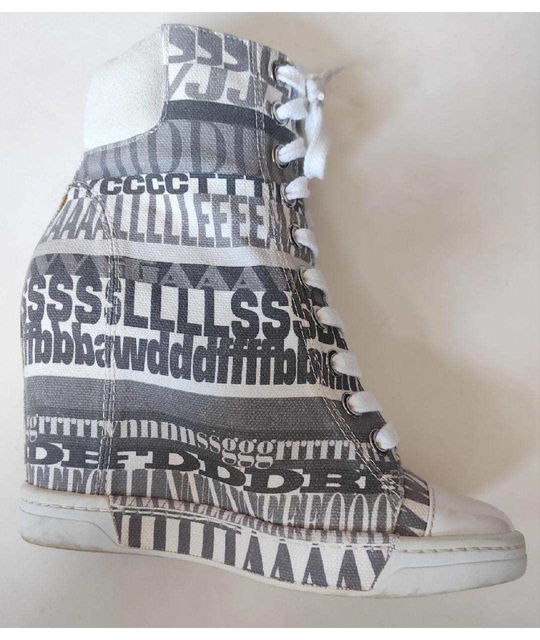 DOLCE&GABBANA Серые текстильные кеды, фото 4