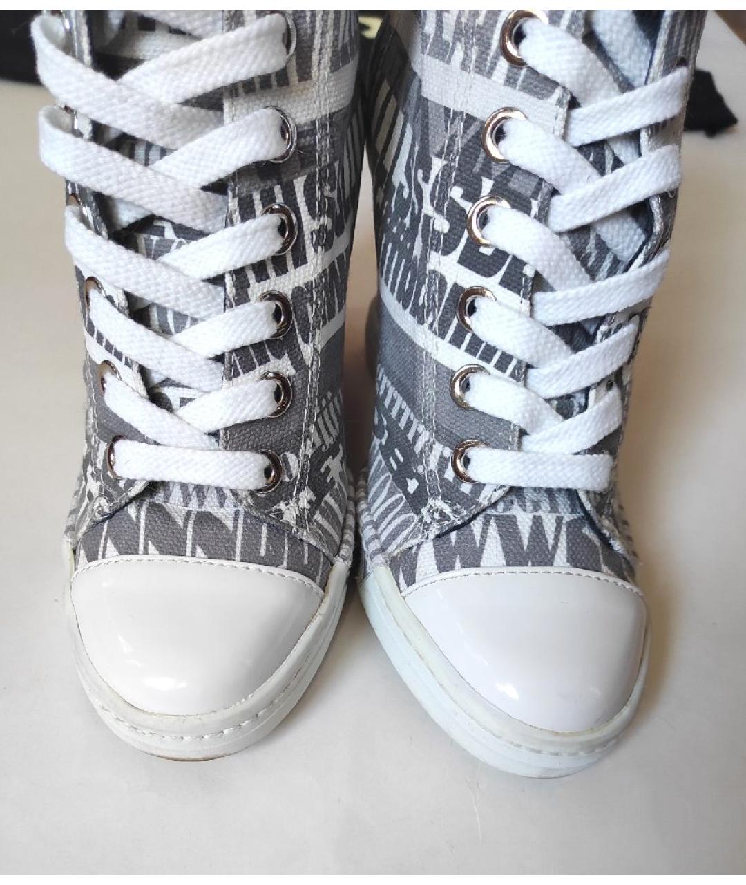 DOLCE&GABBANA Серые текстильные кеды, фото 6