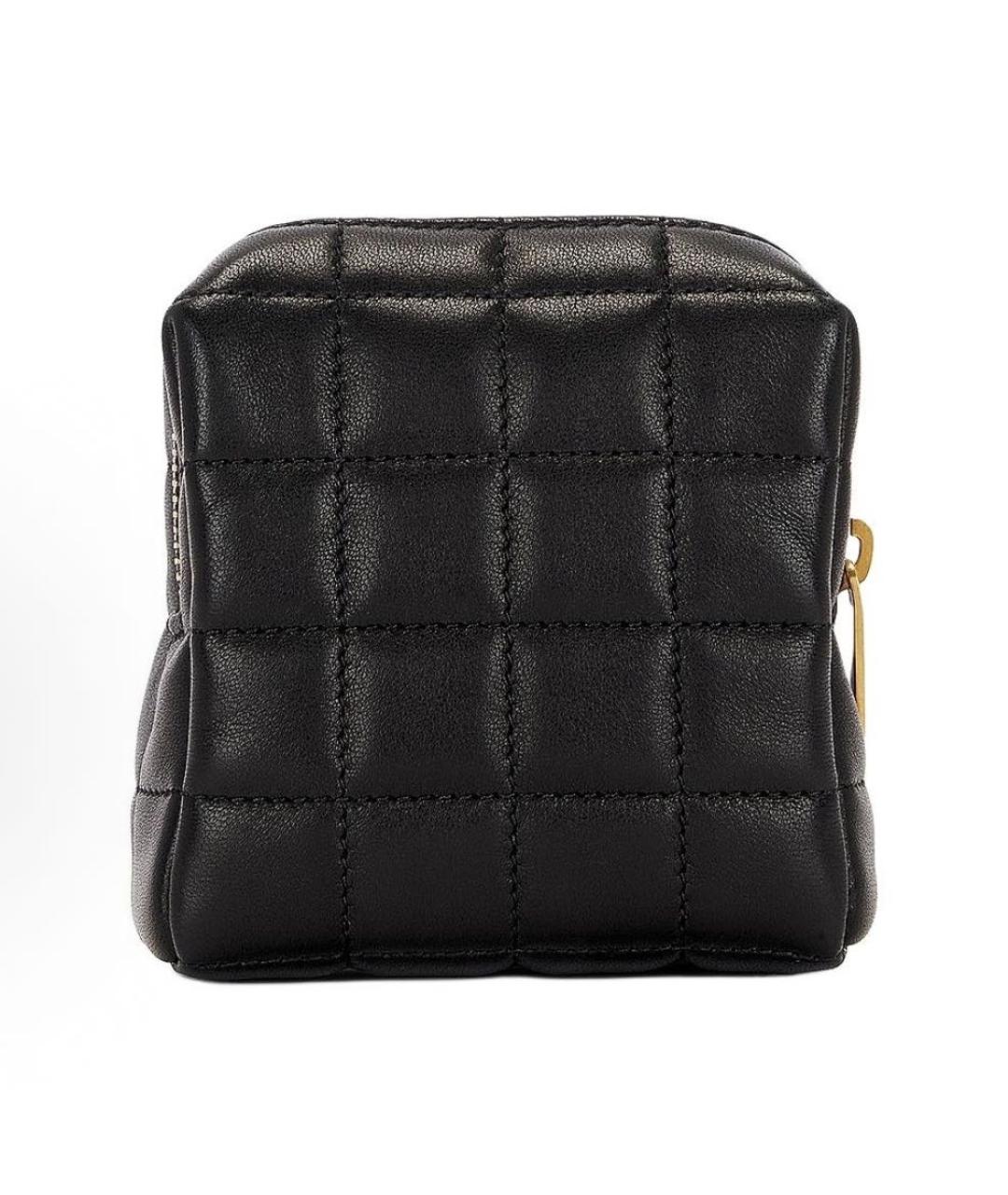 SAINT LAURENT Черная кожаная косметичка, фото 3