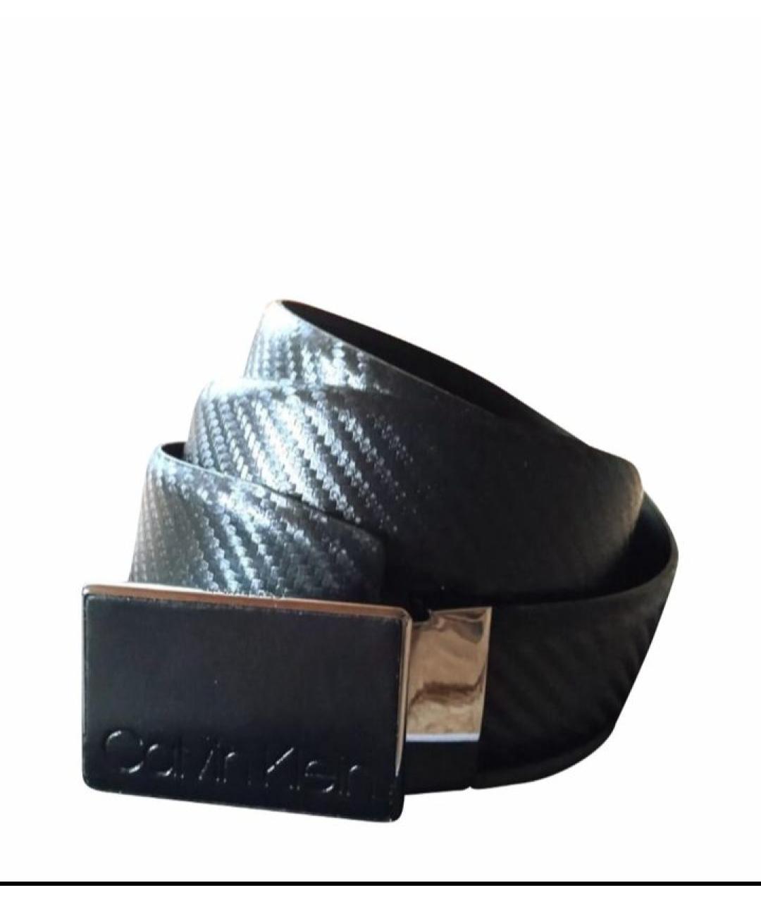 CALVIN KLEIN Черный кожаный ремень, фото 6