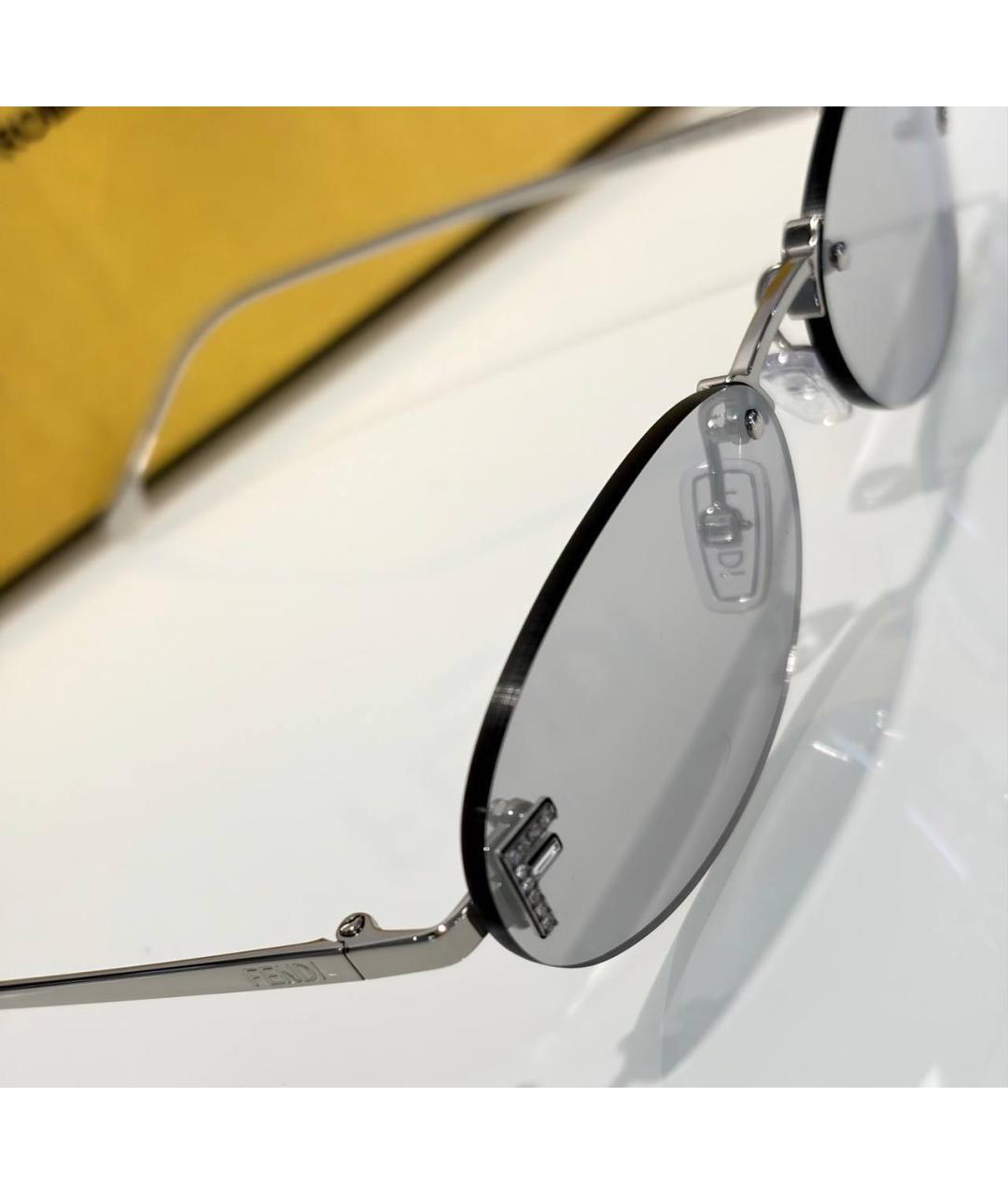 FENDI Серые металлические солнцезащитные очки, фото 5