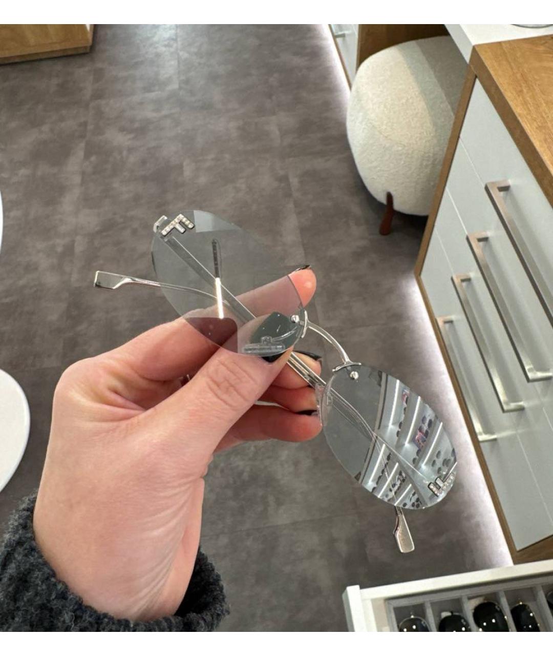 FENDI Серые металлические солнцезащитные очки, фото 2