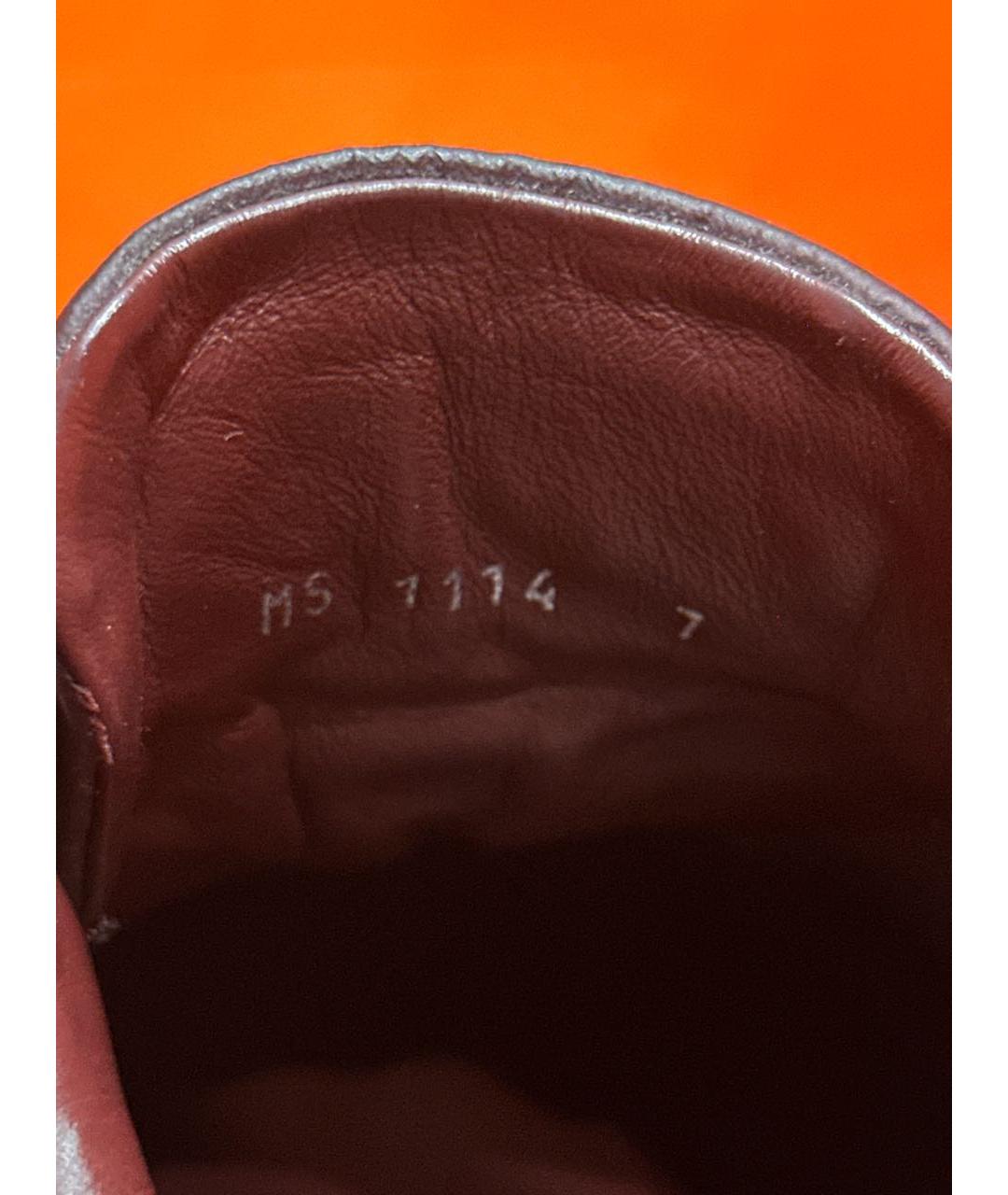 LOUIS VUITTON Бордовые кожаные низкие кроссовки / кеды, фото 7