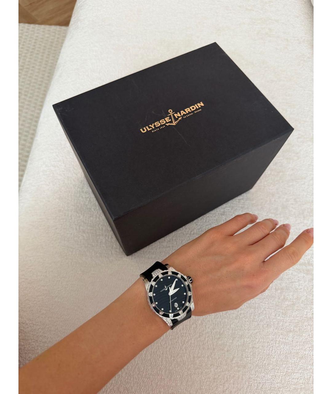 Ulysse Nardin Черные часы из белого золота, фото 4