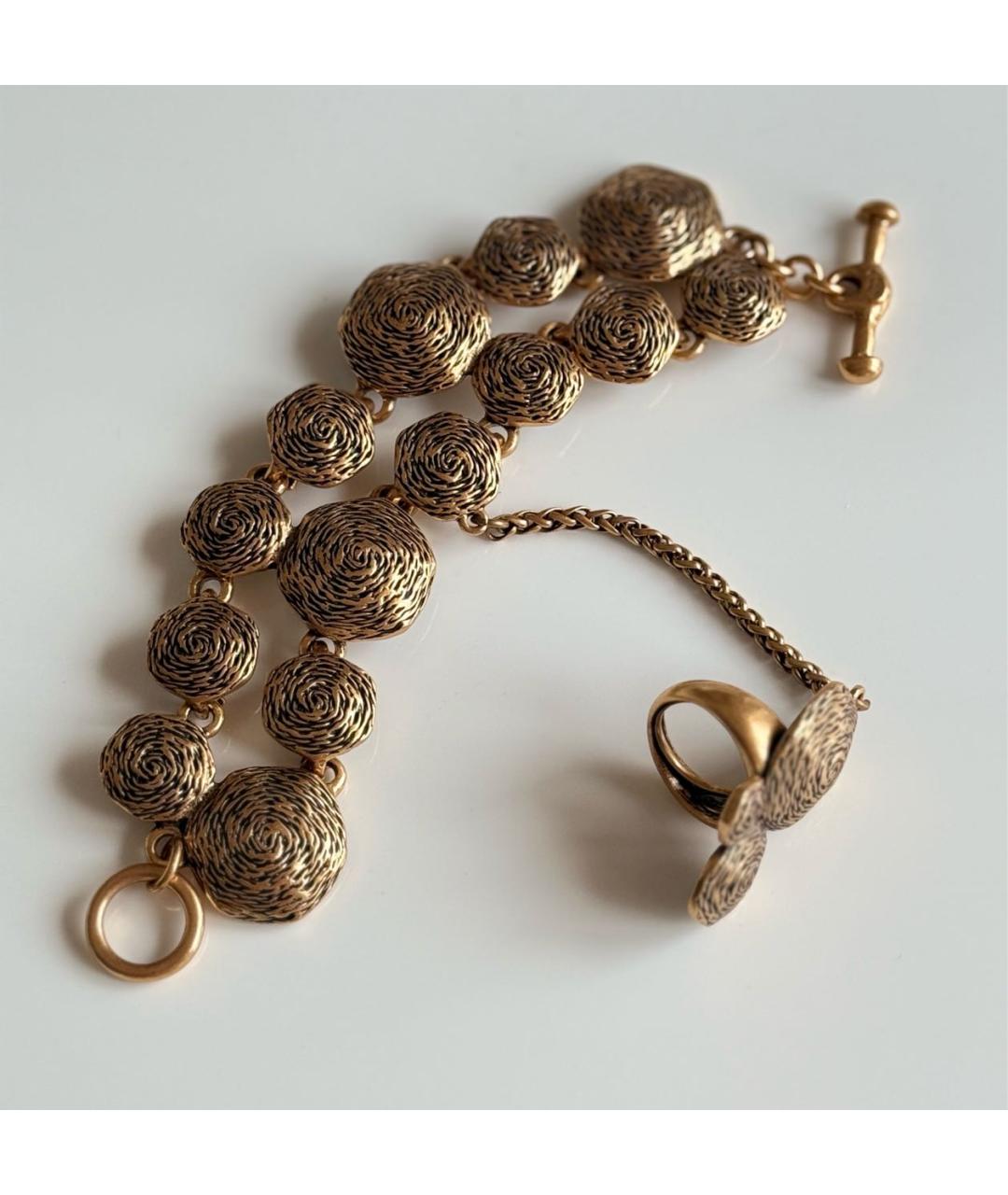 OSCAR DE LA RENTA Золотой металлический браслет, фото 2