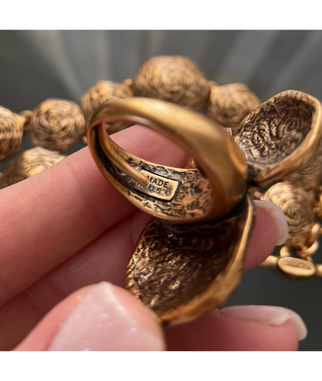 OSCAR DE LA RENTA Золотой металлический браслет, фото 8