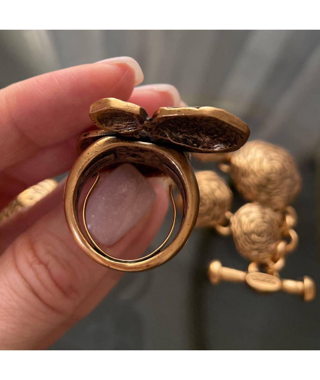 OSCAR DE LA RENTA Золотой металлический браслет, фото 7