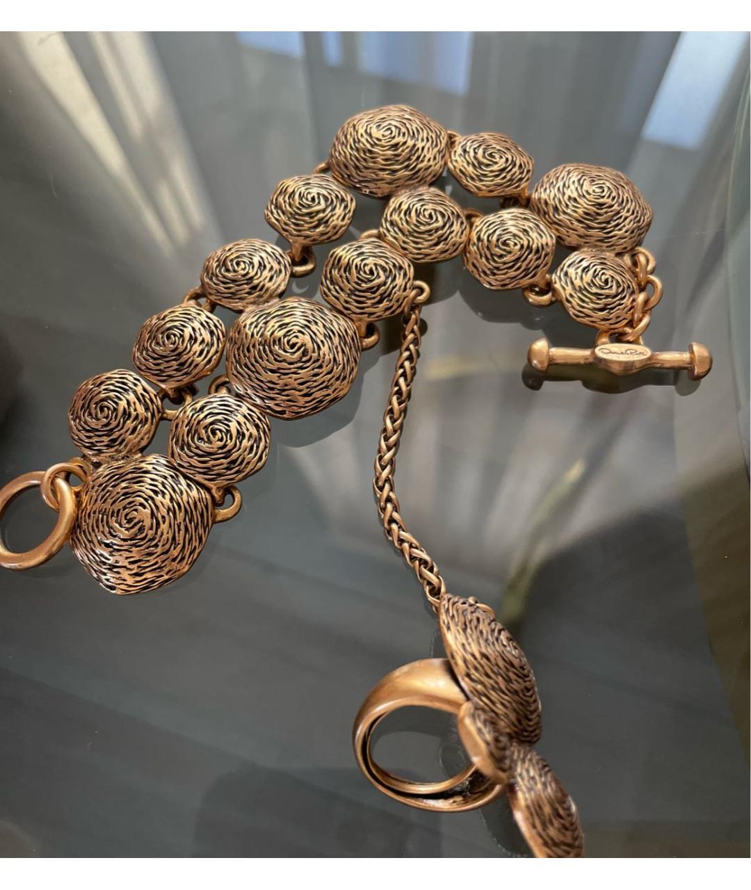 OSCAR DE LA RENTA Золотой металлический браслет, фото 6