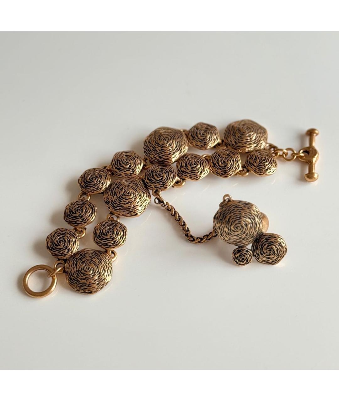 OSCAR DE LA RENTA Золотой металлический браслет, фото 9