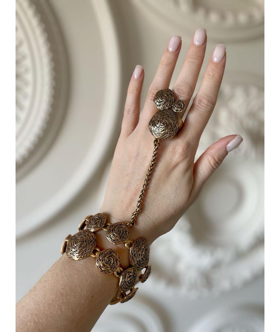 OSCAR DE LA RENTA Золотой металлический браслет, фото 3