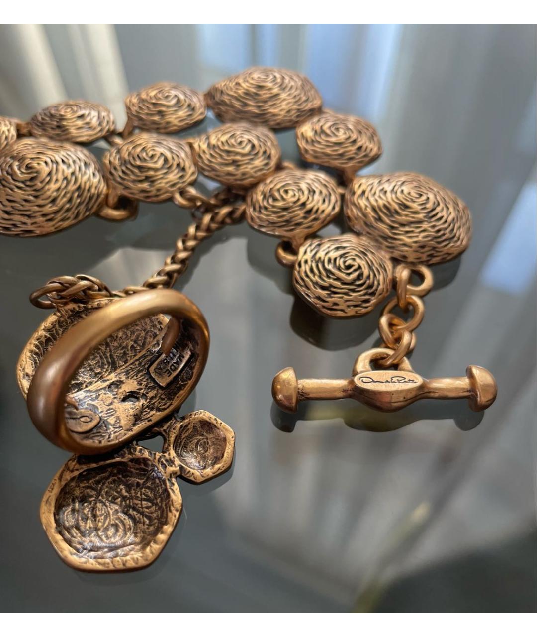 OSCAR DE LA RENTA Золотой металлический браслет, фото 4