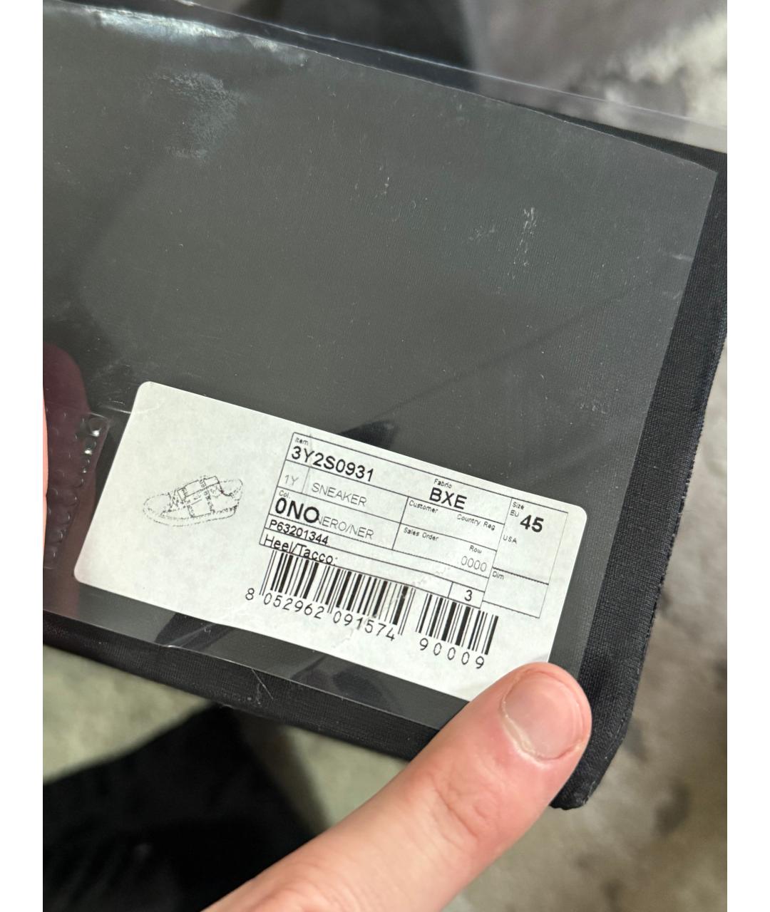 VALENTINO Черные кожаные низкие кроссовки / кеды, фото 7