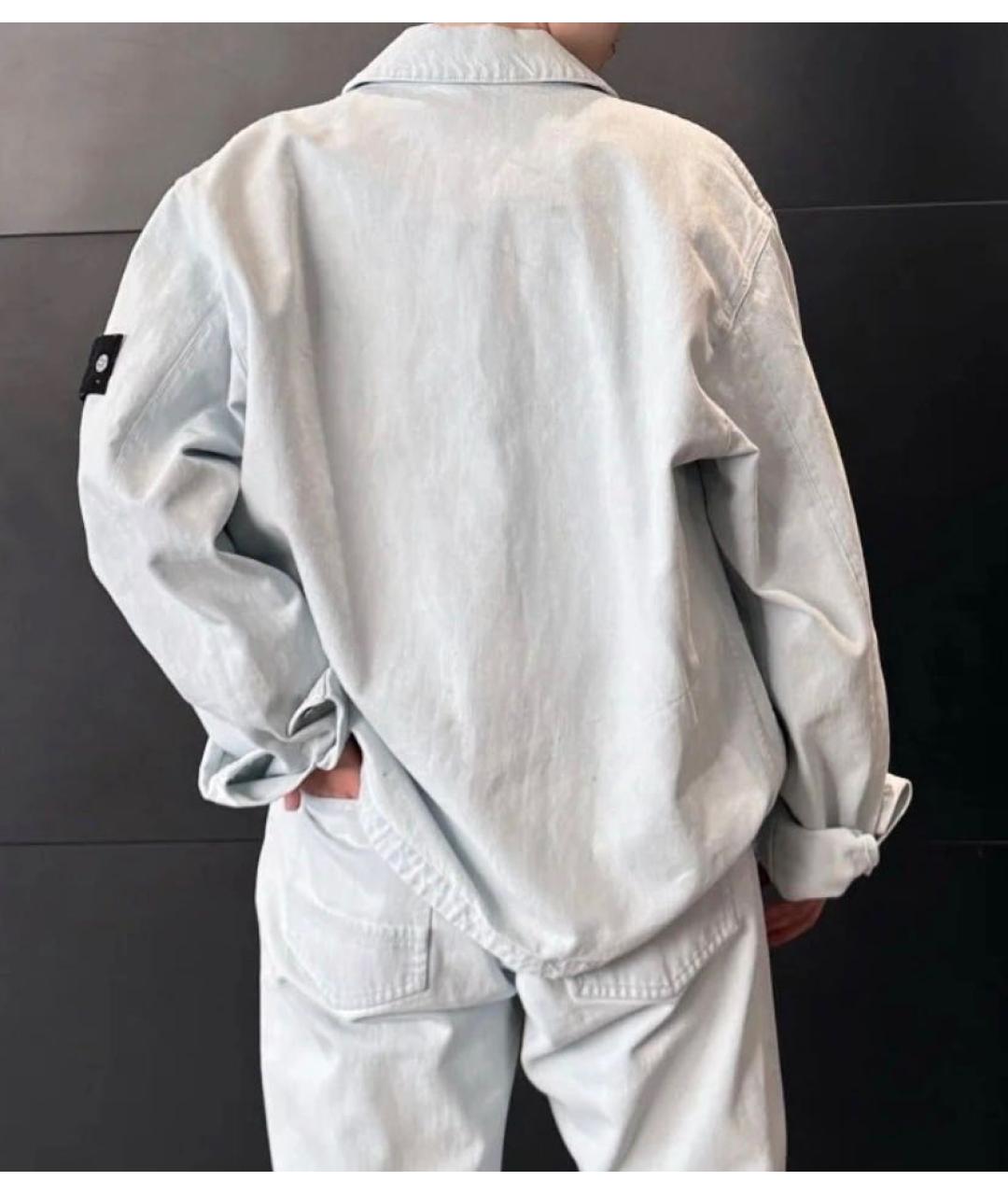 STONE ISLAND Голубая хлопковая куртка, фото 3
