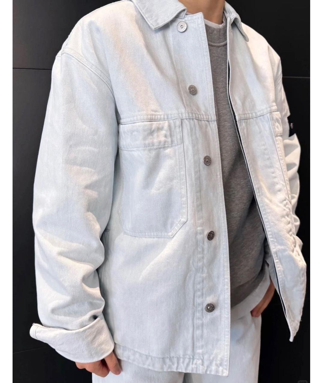 STONE ISLAND Голубая хлопковая куртка, фото 2