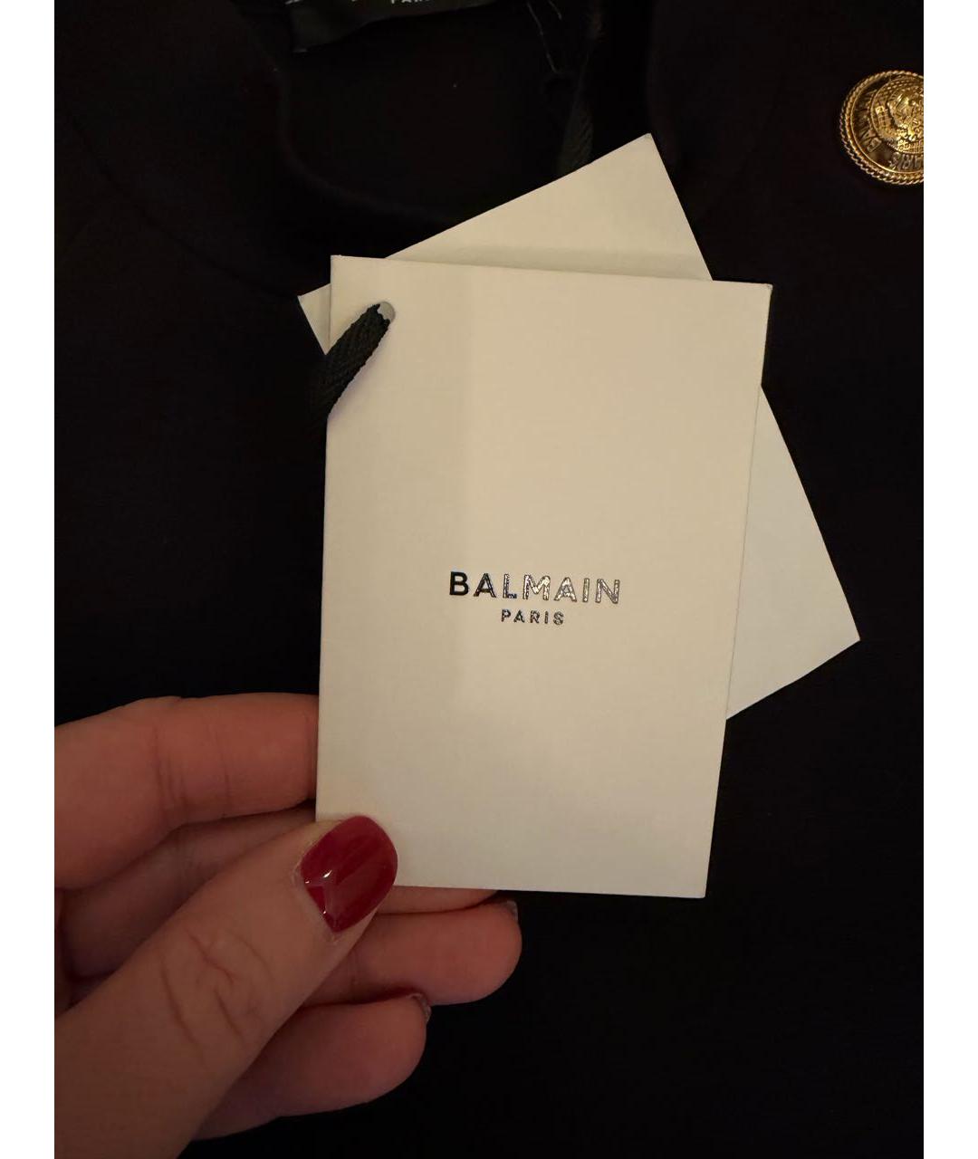 BALMAIN Черная хлопковая футболка, фото 5