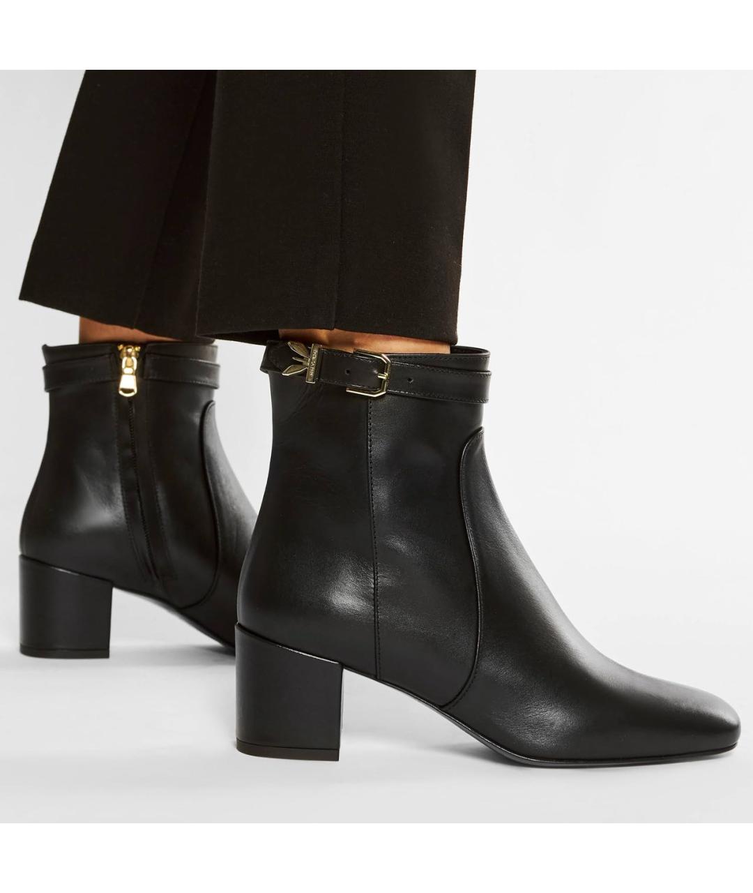 PATRIZIA PEPE Черные кожаные ботильоны, фото 8